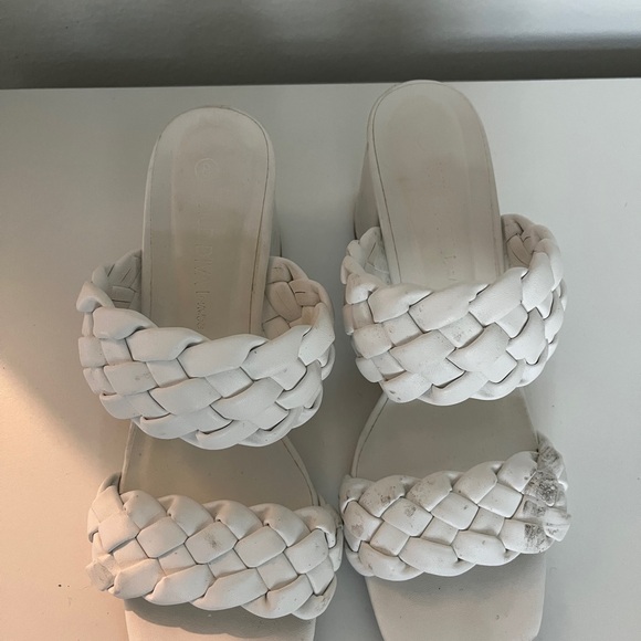 White Braided Women's Sandals - Picture 3 of 4